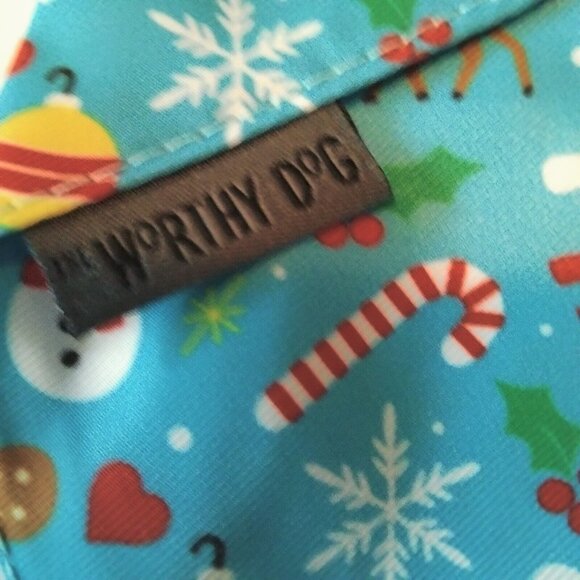 Dog Bandana Christmas Blue Winter Wonderland Worthy Dog - Picture 5 of 11